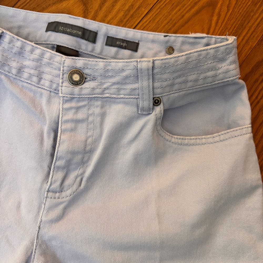 Liz Claiborne Straight Leg Jeans Light Blue WDMUC263 6R - Picture 3 of 11